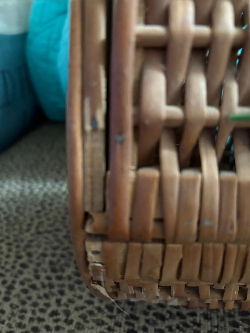Woven Rattan Decorative Basket Purse with Handle -